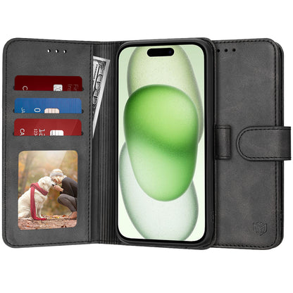 Fodral för Apple iPhone 15 Plus, Techsuit, Diary Book, Svart