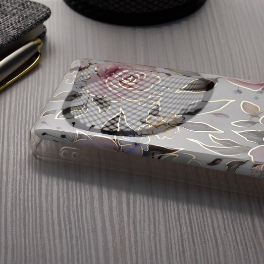 Fodral för Apple iPhone 15 Plus, Techsuit, Marble, Vit