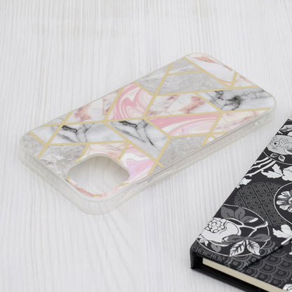 Fodral för Apple iPhone 15 Plus, Techsuit, Marble, Rosa