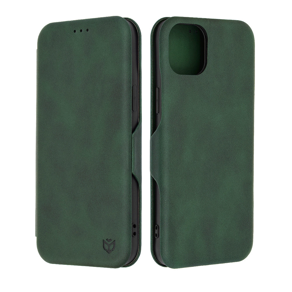 Fodral för Apple iPhone 15 Plus, Techsuit, Safe Wallet Plus, Grön