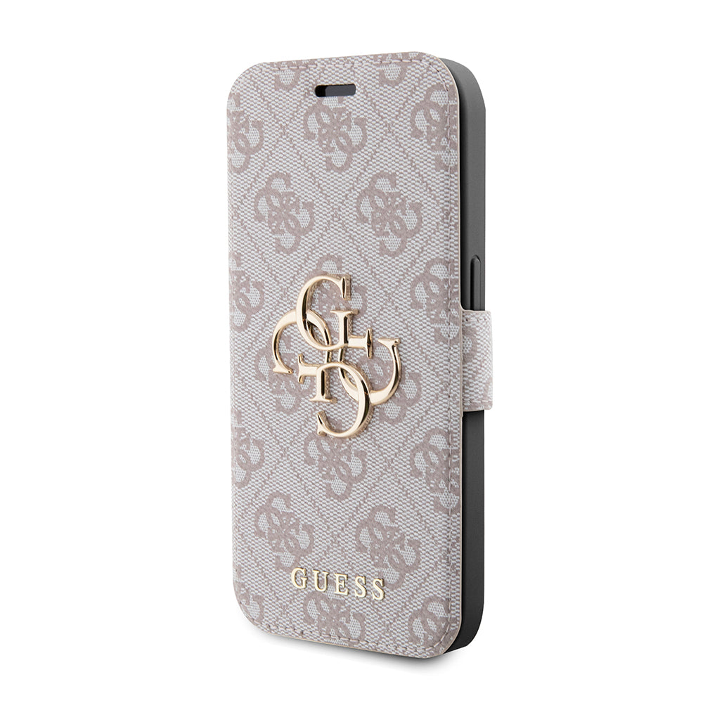 Fodral för Apple iPhone 15 Pro, Guess, 4G Book, Rosa