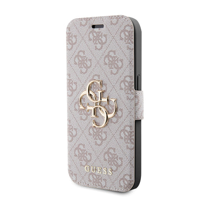 Fodral för Apple iPhone 15 Pro, Guess, 4G Book, Rosa