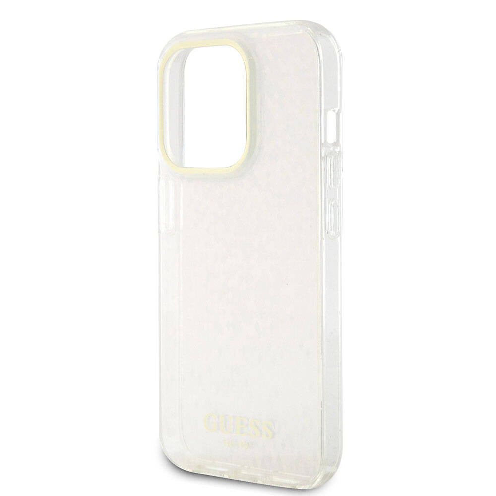 Case for Apple iPhone 15 Pro, Guess, IML Faceted Mirror Disco Iridescent, Pink