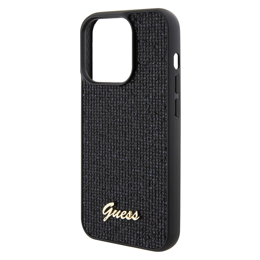 Fodral för Apple iPhone 15 Pro, Guess, PU Square Mirror Script Logo, Svart GUHCP15LPMSDGSK