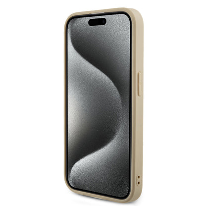 Skyddsfodral för Apple iPhone 15 Pro, Guess, Saffiano Iridescent Script, Guld