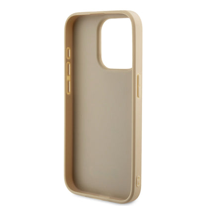 Skyddsfodral för Apple iPhone 15 Pro, Guess, Saffiano Iridescent Script, Guld