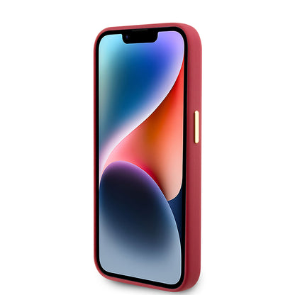 Fodral för Apple iPhone 15 Pro, Guess, Script Metal Logo & Frame, Rosa