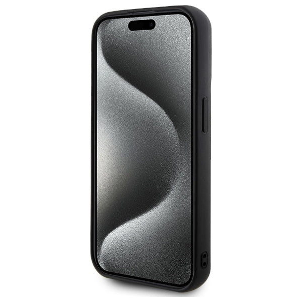 Skyddsfodral för Apple iPhone 15 Pro, Karl Lagerfeld, 3D Rubber Signature, Svart