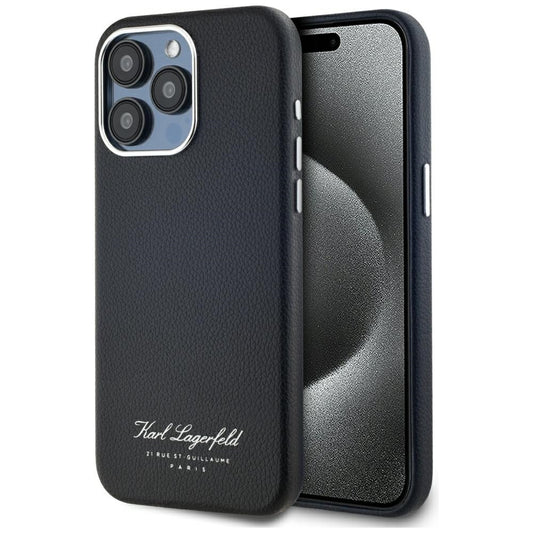 Fodral för Apple iPhone 15 Pro, Karl Lagerfeld, Grained Hotel RSG, Svart