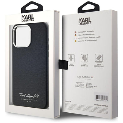 Case for Apple iPhone 15 Pro, Karl Lagerfeld, Grained Hotel RSG, Black
