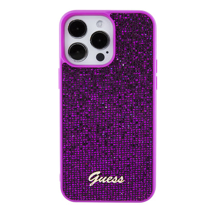 Case for Apple iPhone 15 Pro Max, Guess, Disco Metal Script, Fuchsia