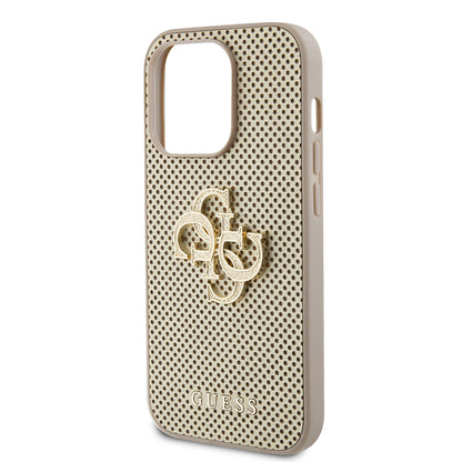 Fodral för Apple iPhone 15 Pro Max, Guess, Perforated 4G, Guld