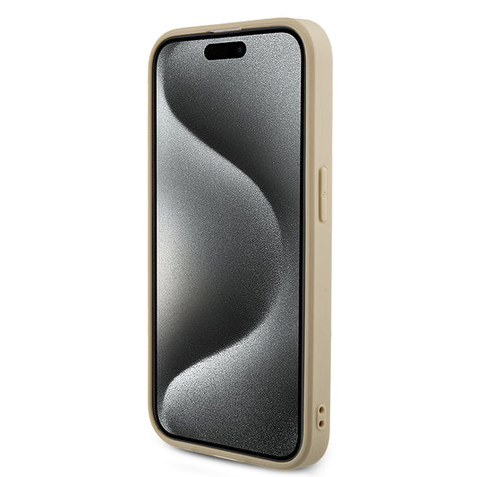 Fodral för Apple iPhone 15 Pro Max, Guess, Saffiano Iridescent Script, Guld