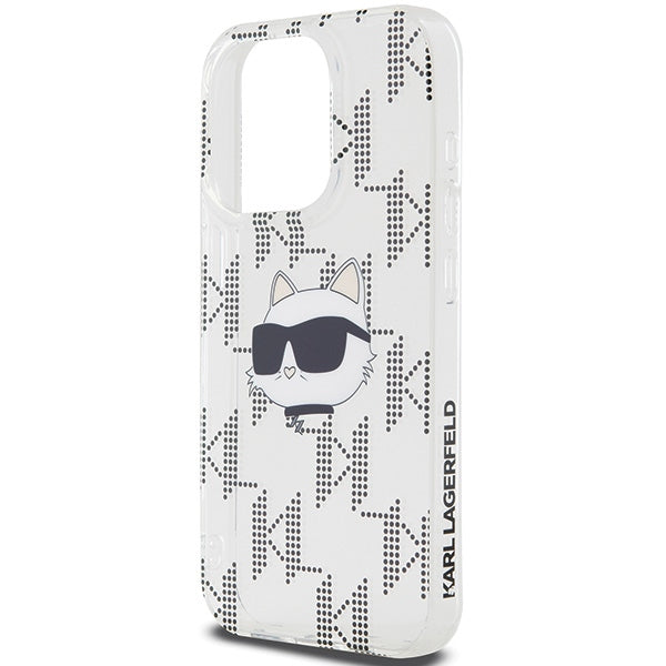 Fodral för Apple iPhone 15 Pro Max, Karl Lagerfeld, IML Electroplated Choupette Head, Transparent