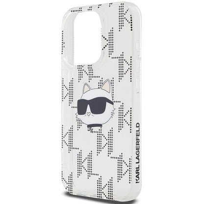 Fodral för Apple iPhone 15 Pro Max, Karl Lagerfeld, IML Electroplated Choupette Head, Transparent