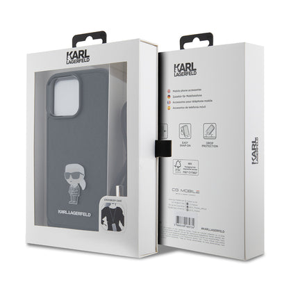 Fodral för Apple iPhone 15 Pro Max, Karl Lagerfeld, Saffiano Crossbody Monogram Metal Pin Karl, Svart
