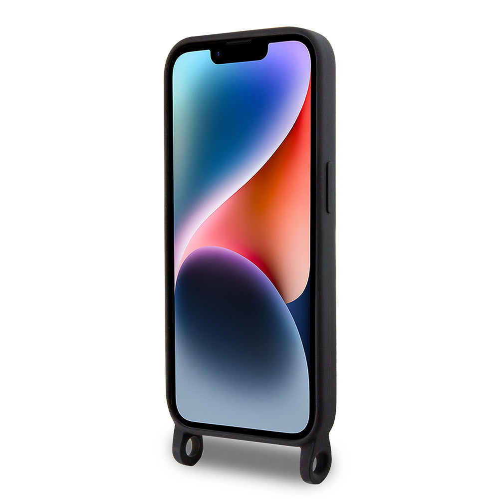 Fodral för Apple iPhone 15 Pro Max, Karl Lagerfeld, Silicone Crossbody Ikonik Karl, Svart