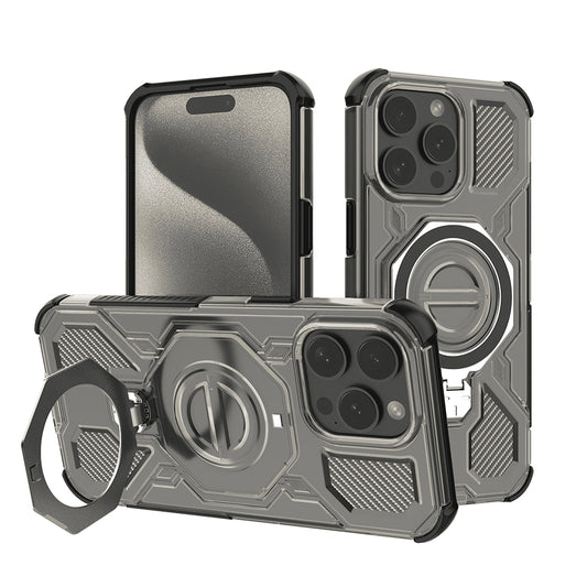 Fodral för Apple iPhone 15 Pro Max, Techsuit, Carbon Shield Pro, Rökfärgad