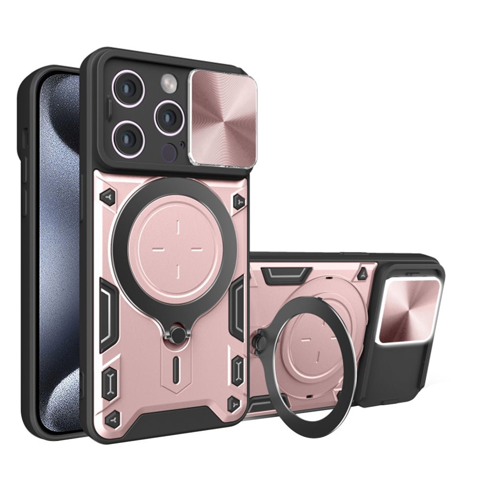 Fodral för Apple iPhone 15 Pro, Techsuit, CamGuard Pro, Roséguld