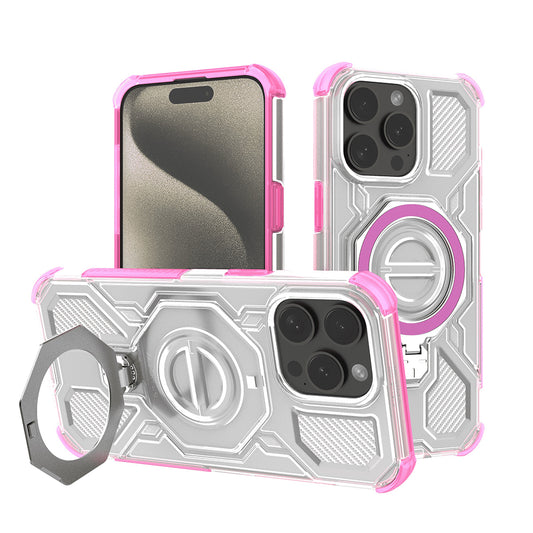 Fodral för Apple iPhone 15 Pro, Techsuit, Carbon Shield Pro, Rosa