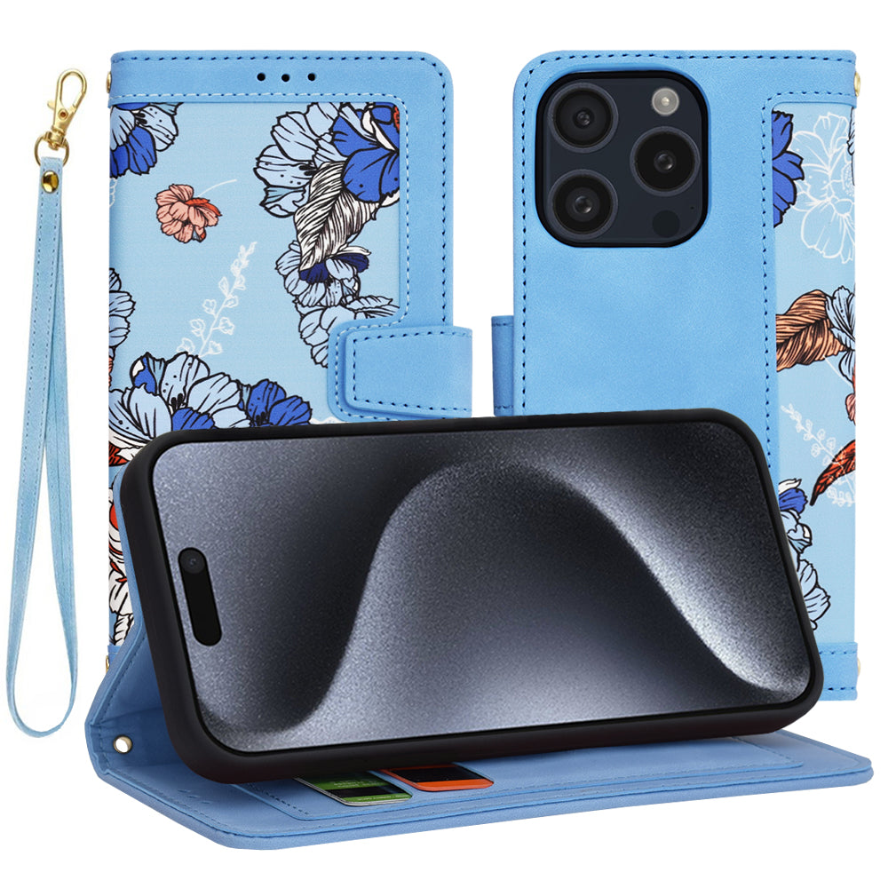 Fodral för Apple iPhone 15 Pro, Techsuit, FlipCraft, Blå