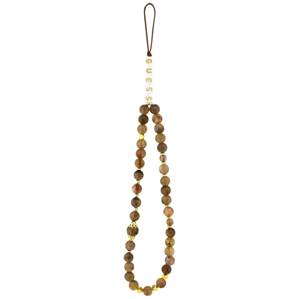 Case for Apple iPhone 16, Guess, 4G Classic Logo with Strap, Brown