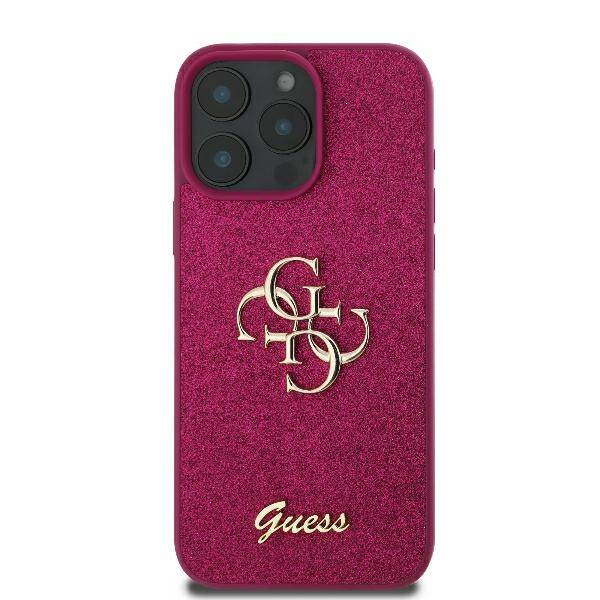 Skyddsfodral för Apple iPhone 16, Guess, Fixed Glitter Big 4G, Lila