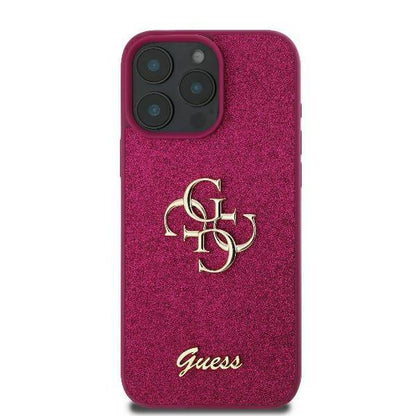 Skyddsfodral för Apple iPhone 16, Guess, Fixed Glitter Big 4G, Lila