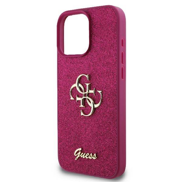 Skyddsfodral för Apple iPhone 16, Guess, Fixed Glitter Big 4G, Lila