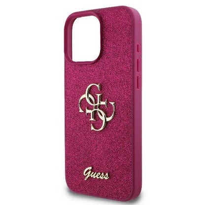 Skyddsfodral för Apple iPhone 16, Guess, Fixed Glitter Big 4G, Lila
