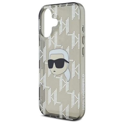 Fodral för Apple iPhone 16, Karl Lagerfeld, IML Luxury Electroplated Karl's Head, Svart