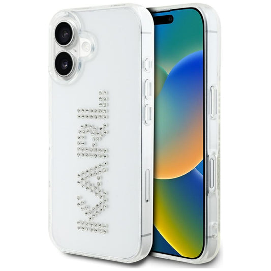Skyddsfodral för Apple iPhone 16, Karl Lagerfeld, IML Rhinestones Transparent Logo, Transparent