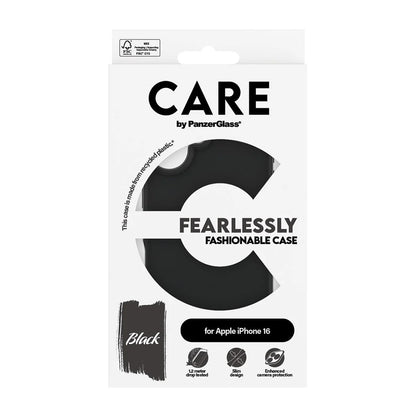 Skyddsfodral för Apple iPhone 16, PanzerGlass, Fashionable Care, Svart