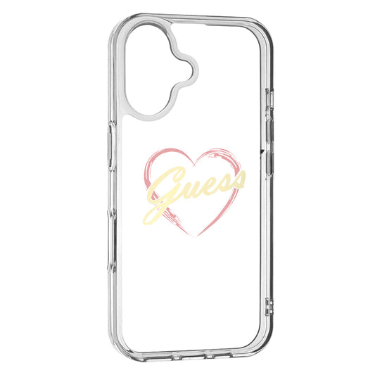 Skyddsfodral för Apple iPhone 16 Plus, Guess, IML Heart, Transparent