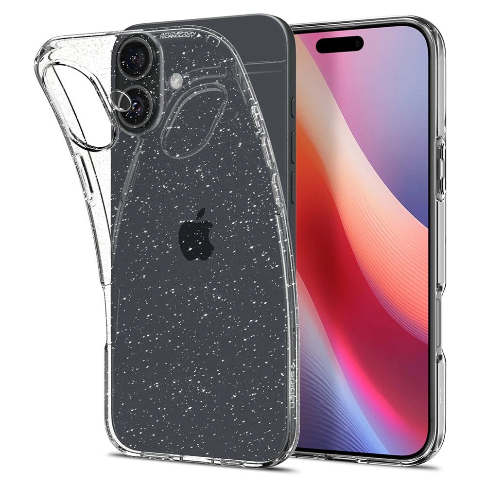 Skyddsfodral för Apple iPhone 16 Plus, Spigen, Liquid Crystal Glitter, Transparent