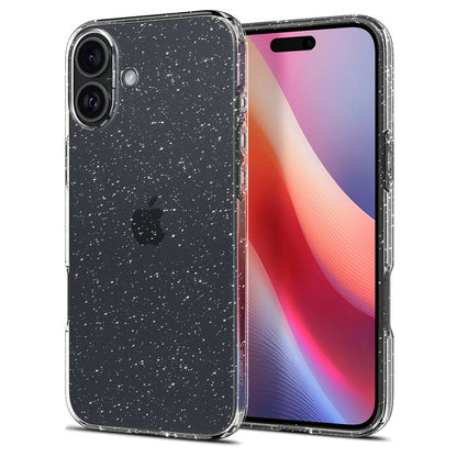 Skyddsfodral för Apple iPhone 16 Plus, Spigen, Liquid Crystal Glitter, Transparent