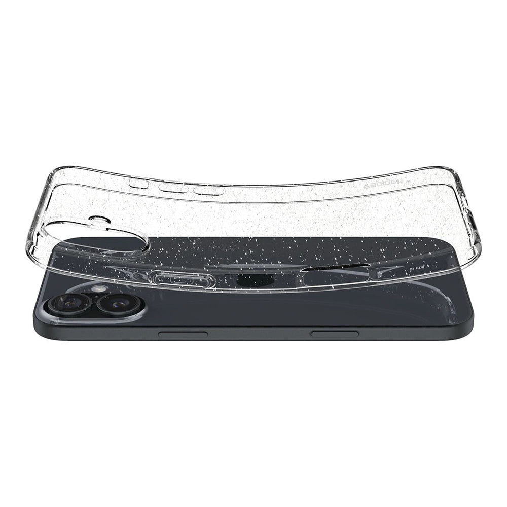 Skyddsfodral för Apple iPhone 16 Plus, Spigen, Liquid Crystal Glitter, Transparent