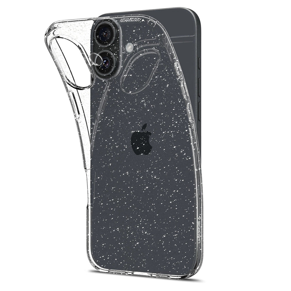 Skyddsfodral för Apple iPhone 16 Plus, Spigen, Liquid Crystal Glitter, Transparent