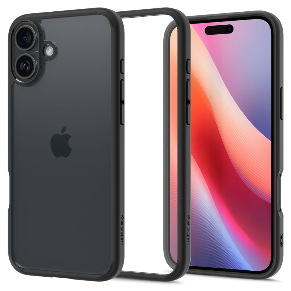 Skyddsfodral för Apple iPhone 16 Plus, Spigen, Ultra Hybrid, Mattsvart