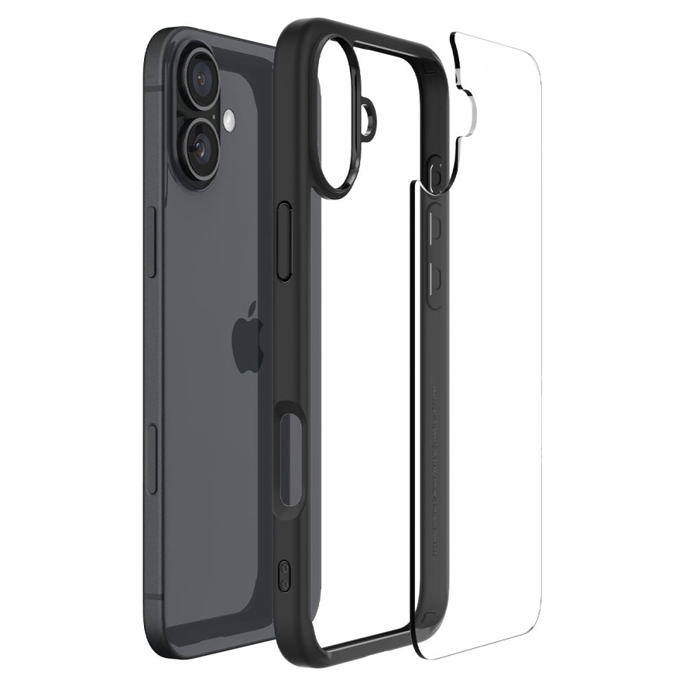 Skyddsfodral för Apple iPhone 16 Plus, Spigen, Ultra Hybrid, Mattsvart