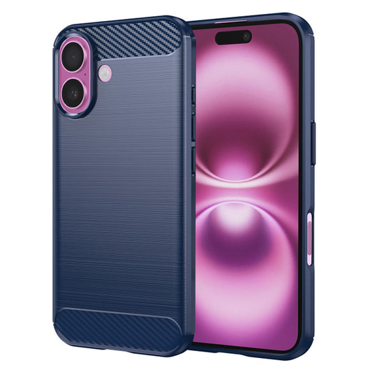 Fodral för Apple iPhone 16 Plus, Techsuit, Kolfiber, Blå