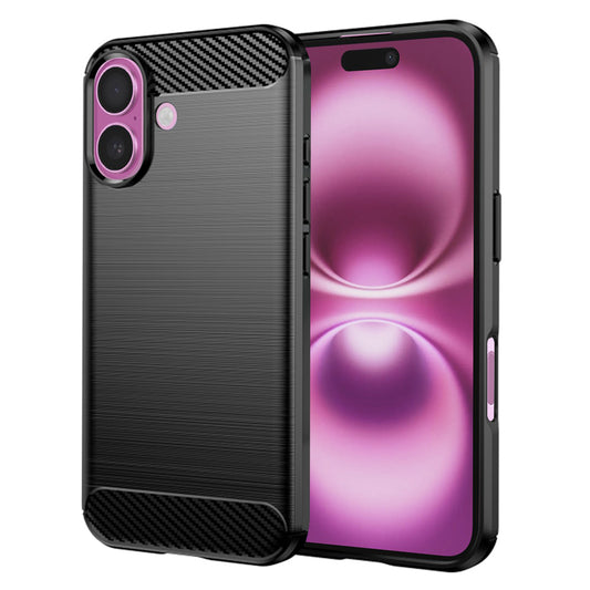 Fodral för Apple iPhone 16 Plus, Techsuit, Kolfiber, Svart