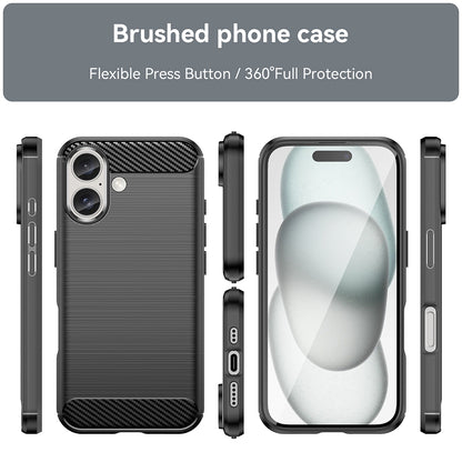 Fodral för Apple iPhone 16 Plus, Techsuit, Kolfiber, Svart