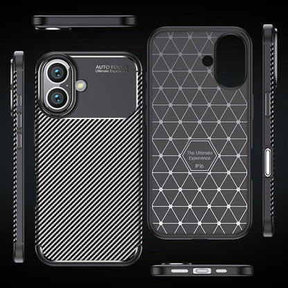 Fodral för Apple iPhone 16 Plus, Techsuit, CarbonFiber, Svart