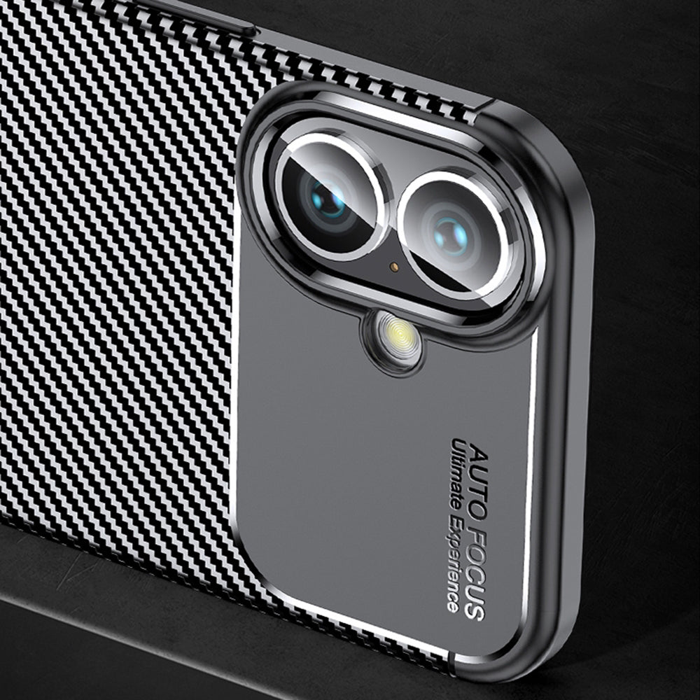 Fodral för Apple iPhone 16 Plus, Techsuit, CarbonFiber, Svart