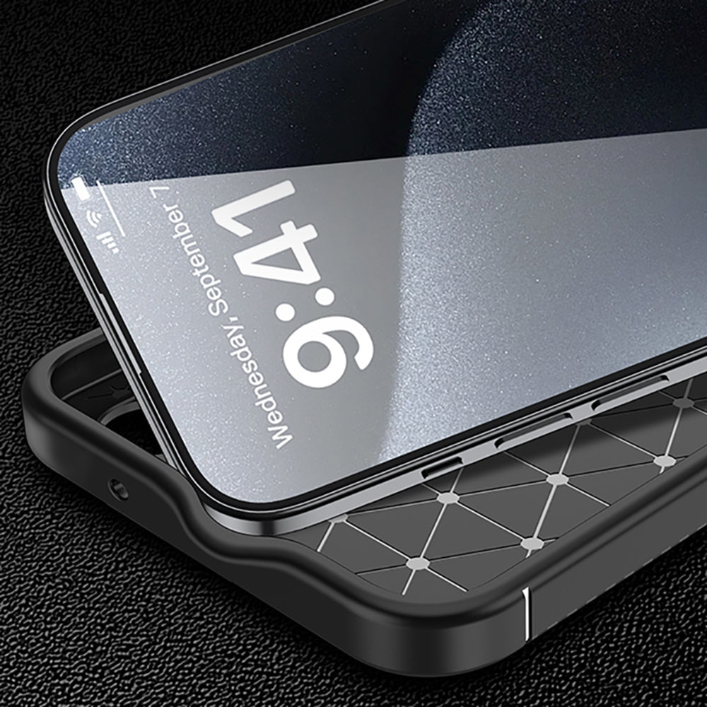 Fodral för Apple iPhone 16 Plus, Techsuit, CarbonFiber, Svart