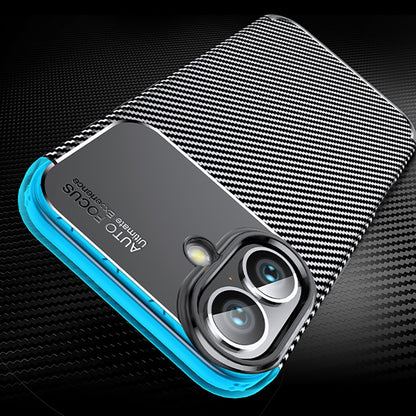 Fodral för Apple iPhone 16 Plus, Techsuit, CarbonFiber, Svart