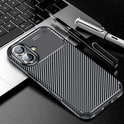 Fodral för Apple iPhone 16 Plus, Techsuit, CarbonFiber, Svart