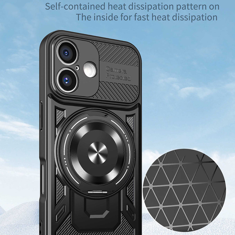 Fodral för Apple iPhone 16 Plus, Techsuit, RuggedCam, Svart