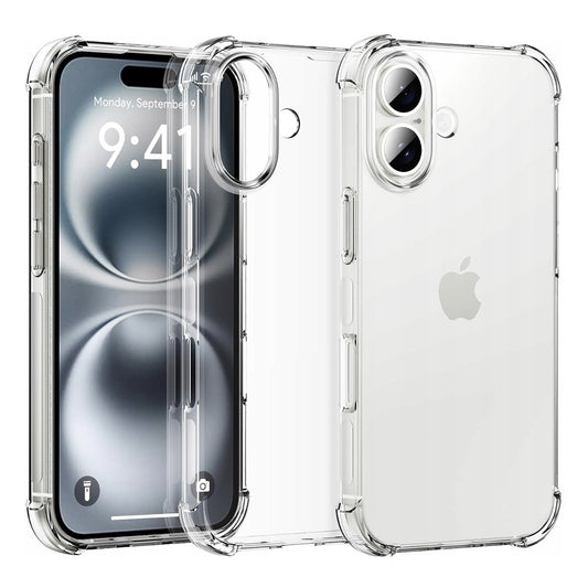 Fodral för Apple iPhone 16 Plus, Techsuit, Stötsäker Klar (Stort Objektivhål), Transparent